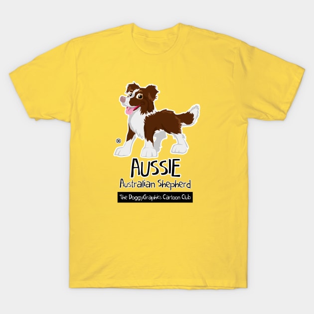 Aussie CartoonClub - Brown T-Shirt by DoggyGraphics